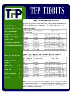 2013 Federal Tax Rate Schedule