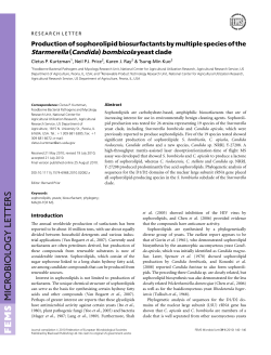 Production of sophorolipid biosurfactants by multiple species of the