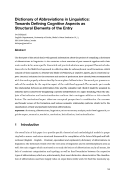 Dictionary of Abbreviations in Linguistics