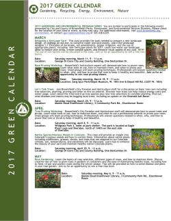 2017 green calendar - City and County of Broomfield