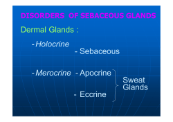 Dermal Glands : -Holocrine - Sebaceous -Merocrine