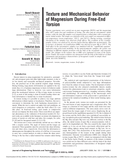 Texture and Mechanical Behavior of Magnesium During Free