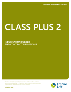 Class Plus 2 Information Folder and Contract