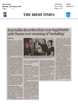 Journalist describes four-year legal battle with Nama over