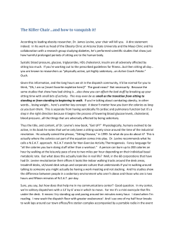 The Killer Chair&hellip;and how to vanquish it!