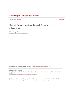 Stealth Indoctrination: Forced Speech in the Classroom