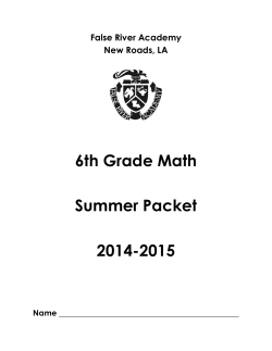 6th Grade Math Summer Packet 2014-2015