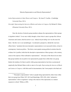 Minority Representatives and Minority Representation* Latino