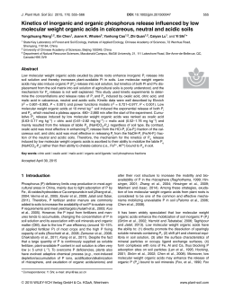 Kinetics of inorganic and organic phosphorus