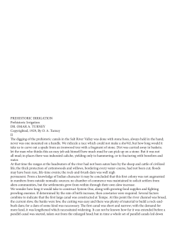 PREHISTORIC IRRIGATION Prehistoric Irrigation