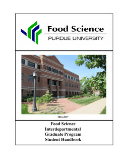 Food Science Graduate Student Handbook