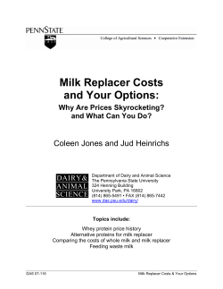Milk Replacer Costs and Your Options: