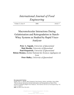Macromolecular Interactions During Gelatinisation and