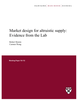Market design for altruistic supply