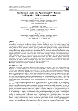 Institutional Credit and Agricultural Production: An Empirical