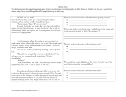 Elia Kazan Close Reading