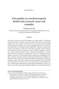 Data quality in crowdsourcing for biodiversity