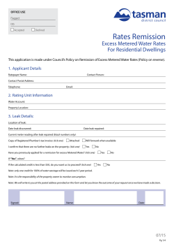 Application Form - Excess Metered Water Remission