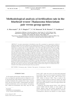 Methodological analysis of fertilization rate in the bluehead wrasse