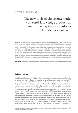 The new tools of the science trade: contested