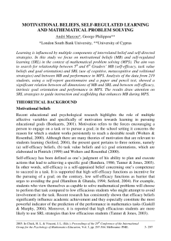 motivational beliefs, self-regulated learning and mathematical