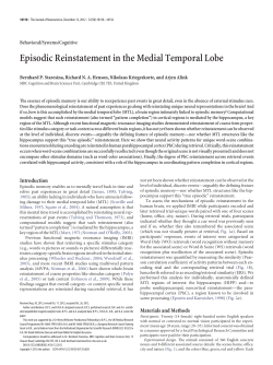 Episodic Reinstatement in the Medial Temporal Lobe