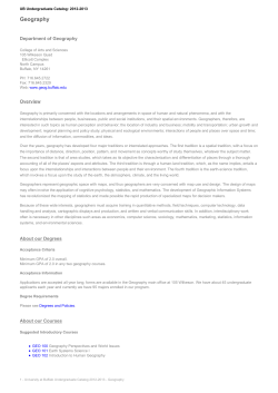Geography - Undergraduate Catalog