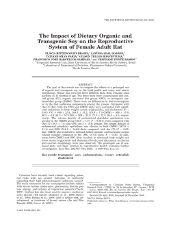The Impact of Dietary Organic and Transgenic Soy on the
