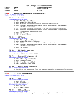 LSA College Wide Requirements