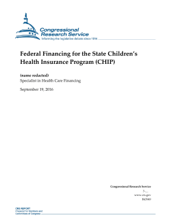 Federal Financing for the State Children`s Health Insurance Program