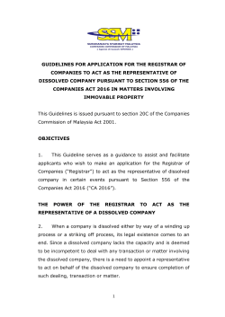 guidelines for application for the registrar