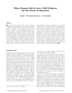 When Peanuts Fall in Love: N400 Evidence for the Power of Discourse