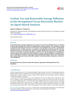Carbon Tax and Renewable Energy Diffusion in the Deregulated