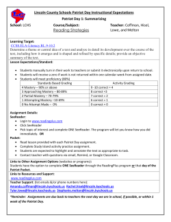 Lincoln County Schools Patriot Day Instructional Expectations