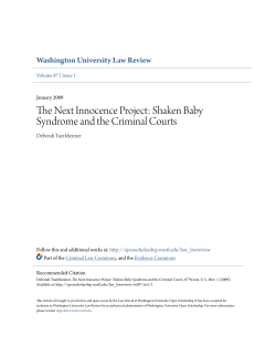The Next Innocence Project: Shaken Baby Syndrome and the