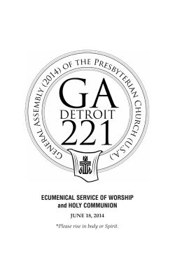 ECUMENICAL SERVICE OF WORSHIP and HOLY COMMUNION