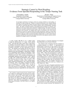 Strategic Control in Word Reading: Evidence From Speeded