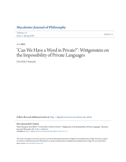 Can We Have a Word in Private? - DigitalCommons@Macalester
