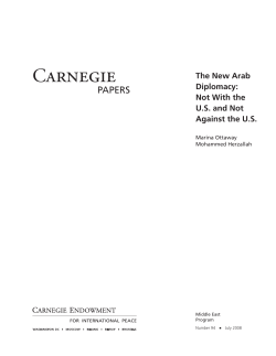 The New Arab Diplomacy - Carnegie Endowment for International