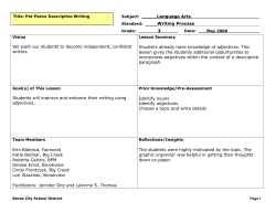 Subject: _____Language Arts Standard