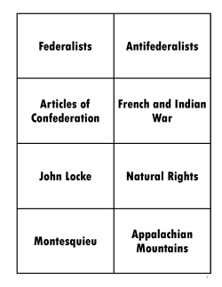 Federalists Antifederalists Articles of Confederation French and