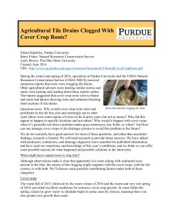 Agricultural Tile Drains Clogged With Cover Crop Roots?