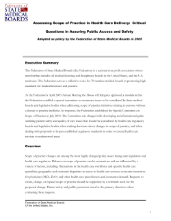 Assessing Scope of Practice in Health Care Delivery: Critical
