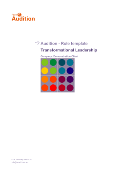 Sample Audition Role Defintion Template