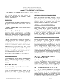 COMCAST ENTERPRISE SERVICES PRODUCT