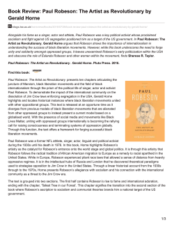 Book Review: Paul Robeson: The Artist as Revolutionary by Gerald
