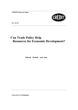 Can Trade Policy Help Resources for Economic Development?