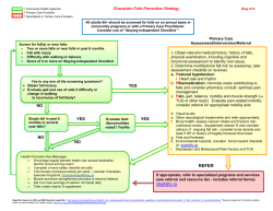Falls Prevention Algorithm - For health care practitioners