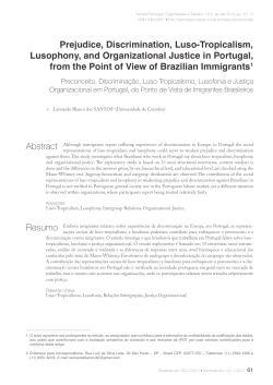 Prejudice, Discrimination, Luso-Tropicalism, Lusophony