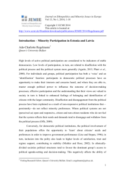 Minority Participation in Estonia and Latvia